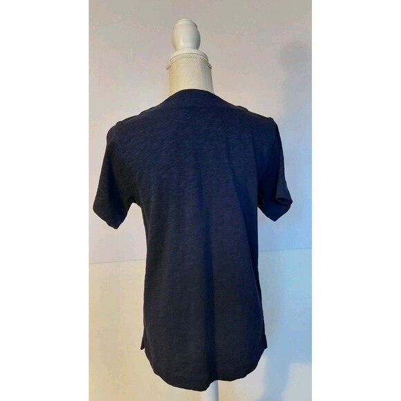 J. Crew Size XS Navy Blue Pullover Longline Tunic Top w/White Embroidery Details - Picture 4 of 9